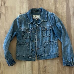 Vintage Abercrombie & Fitch Distressed Blue Denim Jacket size large
